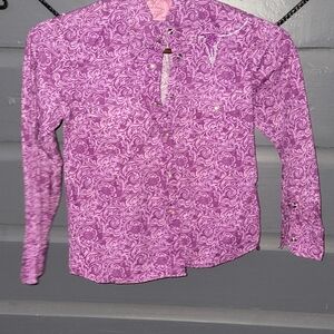 Purple Patterned Kids Shirt